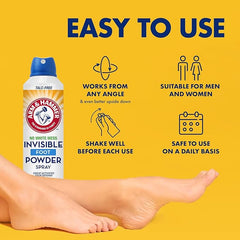 Arm & Hammer Invisible Foot Powder Spray, Clear Talc-Free Sweat Control, Odor Eliminating Foot Spray For Men & Women, 7 Oz (3 Pack)