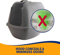 Arm & Hammer Jumbo Hooded Wave Enclosed Cat Litter Box with Microban, Made in USA