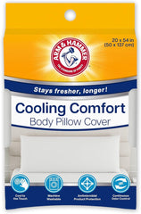 Arm & Hammer Cooling Comfort Zippered Body Pillow Cover, 20 x 54, White