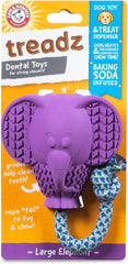 Arm & Hammer for Pets Super Treadz Large Elephant Dental Chew Toy for Dogs Dog Dental Toys for Aggressive Chewers Reduces Plaque & Tartar Without Brushing Safe for Dogs up to 35 Lbs