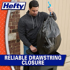 Hefty Ultra Strong Multipurpose Trash Bags, Black Large Flexible with Drawstring, White Pine Breeze Scent, 30 Gallon, 25 Count Per Pack (Pack of 4)
