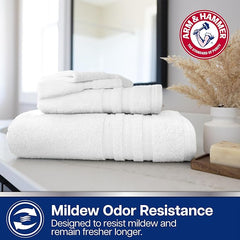 Arm & Hammer Performance Bath Towel Set, 6 Piece, White