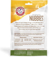 Arm & Hammer for Pets Nubbies Dental Treats - Baking Soda & Calcium Dog Dental Chews, Nubbed Texture Helps Scrub Plaque & Tartar While Chewing, Peanut Butter Flavor, 20 Count, 7 Ounce