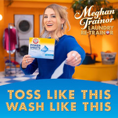 ARM & HAMMER Power Sheets Laundry Detergent, Fresh Breeze Scent, Dissolves in All Wash Temps, Lightweight and Travel-Ready, 60ct, Up to 120 Small Loads