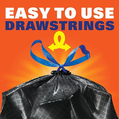 Hefty Ultra Strong 30 Gallon Trash Bags, Large Bags 30 Gallon Size, Multipurpose, Break Resistant Drawstring Closure, Resists Leaks, Punctures, Tears, Black, Fabuloso Scent, 50 Bags (Pack of 3)