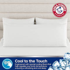 Arm & Hammer Cooling Comfort Zippered Body Pillow Cover, 20 x 54, White