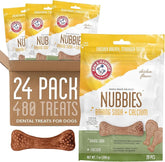 Arm & Hammer for Pets Nubbies Dental Treats for Dogs with Baking Soda & Calcium, Treat Chews Help Fight Bad Breath, Plaque & Tartar, Chicken Dog, Sm Size, 20 Pcs, 24pk (Packaging May Vary)