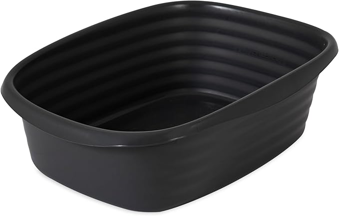 Arm & Hammer Simply Recycled Wave Open Cat Litter Pan, Small, Cat Litter Box, Made in USA, Black