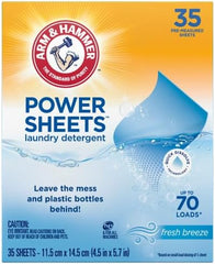 Arm & Hammer Laundry Detergent Power Sheets,Fresh Breeze, up to 140 Loads, 35 Ct (Pack of 2)