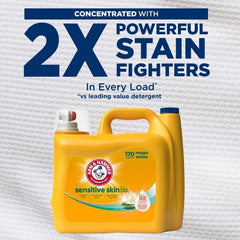 ARM & HAMMER Sensitive Skin Plus Fresh Scent, 170 Loads Liquid Laundry Detergent, 170 Fl oz