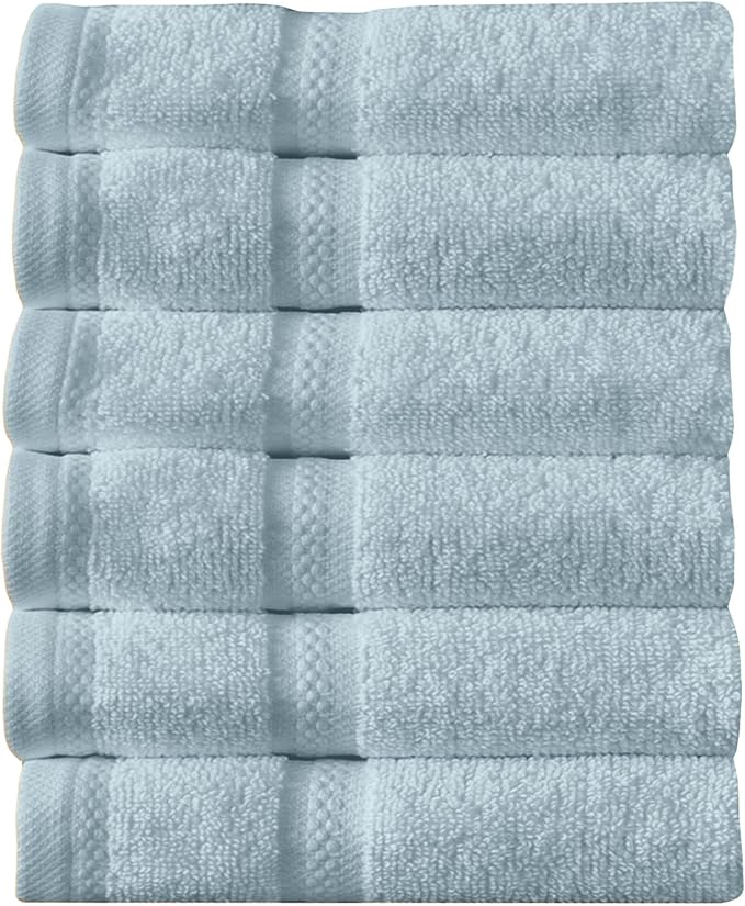 Arm & Hammer Performance Towel Washcloth Set, 6 Piece, Light Blue