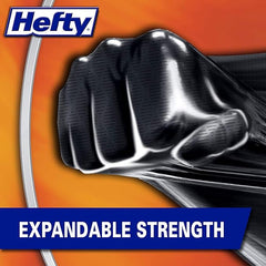 Hefty Ultra Strong Multipurpose Trash Bags, Black Large Flexible with Drawstring, White Pine Breeze Scent, 30 Gallon, 25 Count Per Pack (Pack of 6)
