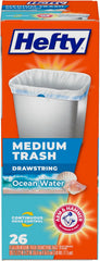 Hefty Medium Trash Bags, Ocean Water Scent, 8 Gallon, 26 Count