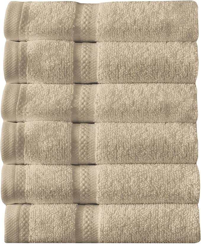 Arm & Hammer Performance Towel Washcloth Set, 6 Piece, Khaki