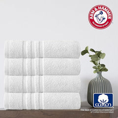 Arm & Hammer Performance Bath Towels, 4 Piece, White