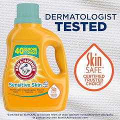 ARM & HAMMER Sensitive Skin Liquid Laundry Detergent, Fresh Scent, 105 fl oz, 105 Loads (Pack of 2)