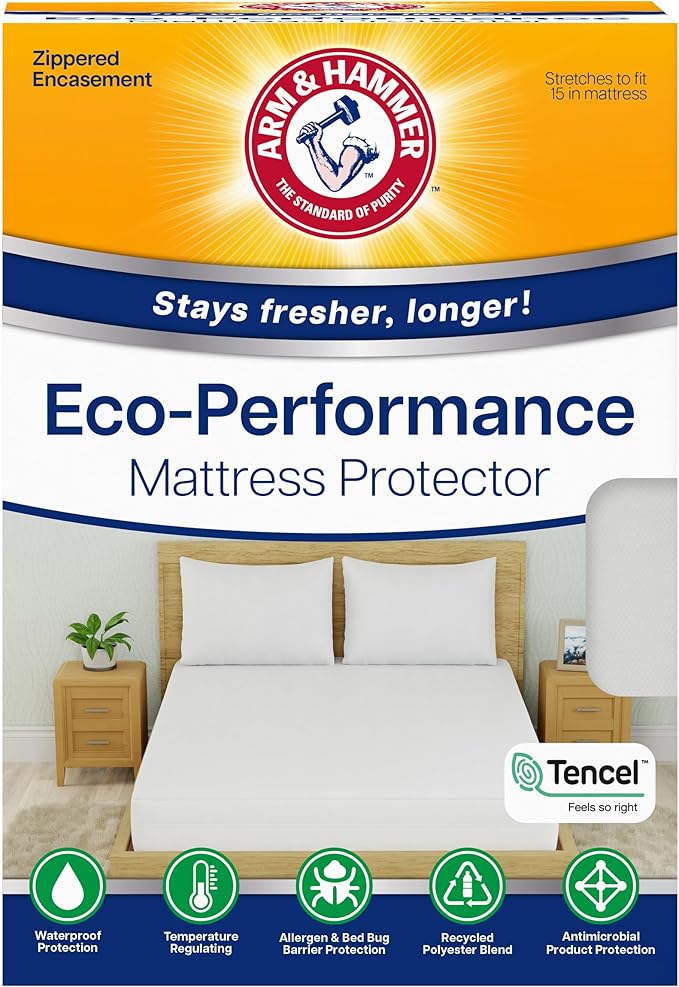 Arm & Hammer Eco Performance Zippered Mattress Protector with Tencel, Full