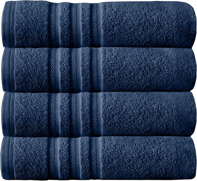 Arm & Hammer Performance Bath Towels, 4 Piece, Dark Blue