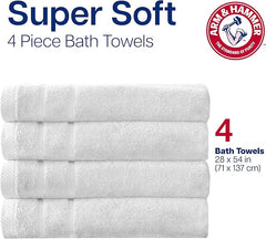 Arm & Hammer Super Soft Bath Towels, 4 Piece, Grey