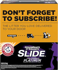 ARM & HAMMER Clump & Seal Slide Platinum Multi-Cat Clumping Cat Litter,14-Day Odor Control,EZ Clean Technology,18 lbs – No Scrubbing,Powerful Odor Eliminator,(Pack of 2)