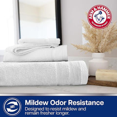 Arm & Hammer Super Soft Bath Towel Set, 6 Piece, White