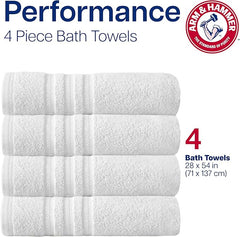 Arm & Hammer Performance Bath Towels, 4 Piece, Dark Blue