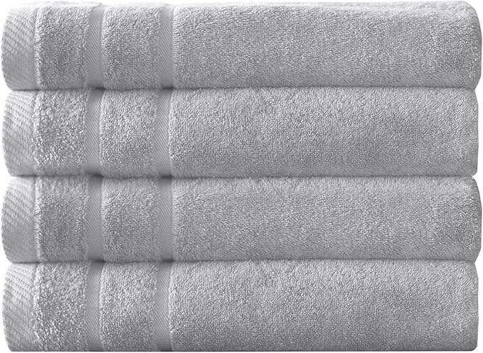 Arm & Hammer Super Soft Bath Towels, 4 Piece, Light Grey