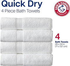 Arm & Hammer Quick Dry Bath Towels, 4 Piece, Grey