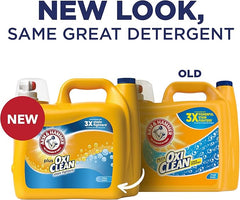ARM & HAMMER Plus OxiClean Stain Fighters Liquid Laundry Detergent, Fresh Scent, 166.5 fl oz, 128 Loads