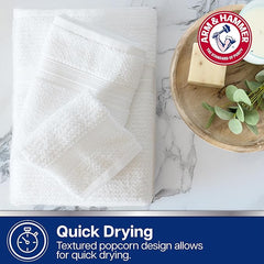 Arm & Hammer Quick Dry Hand Towels, 2 Piece, Light Grey
